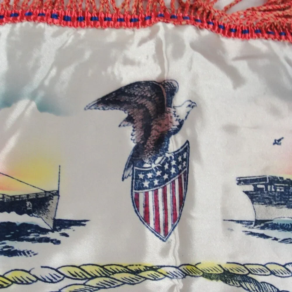 Vintage WWII US Navy Sweetheart Pillow Cover Our Navy America's Guardian USN